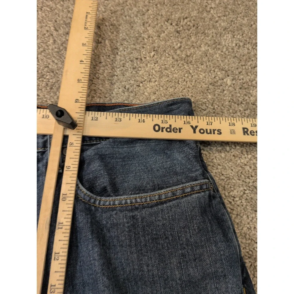 Eddie Bauer Relaxed Fit Flannel Lined Jeans Mens 32x32 Blue Denim Plaid Lining